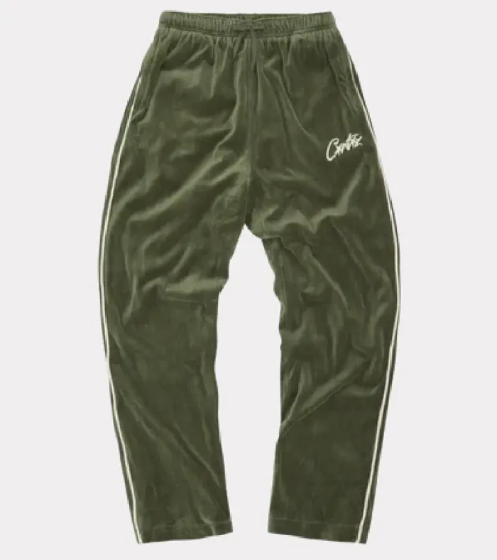 Pantalon de survêtement Corteiz VVS en velours vert