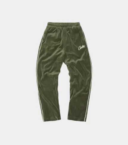 Pantalon de survêtement Corteiz VVS en velours vert