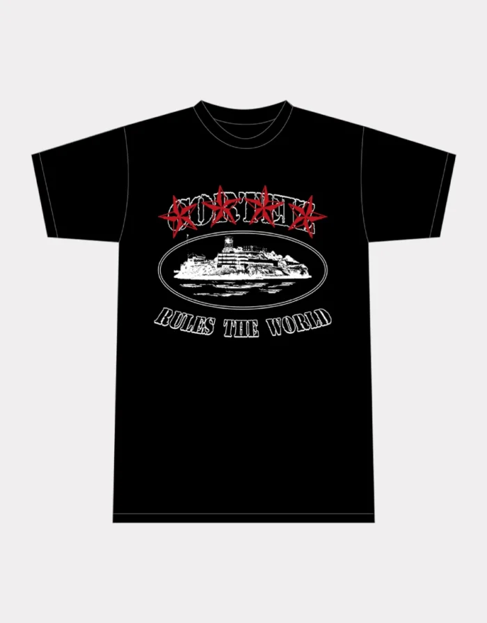 T-shirt Corteiz 4starz Alcatraz Noir