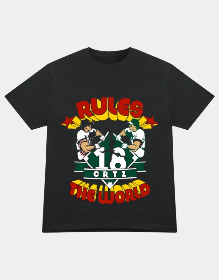 T-shirt de baseball Corteiz Rtw noir