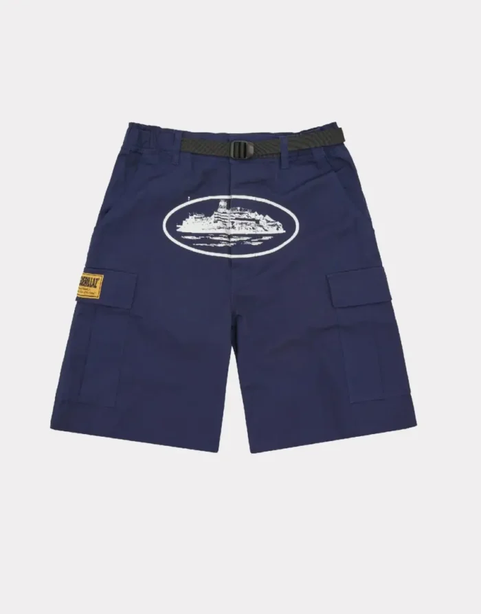 Corteiz Alcatraz Cargo-Shorts in Marineblau