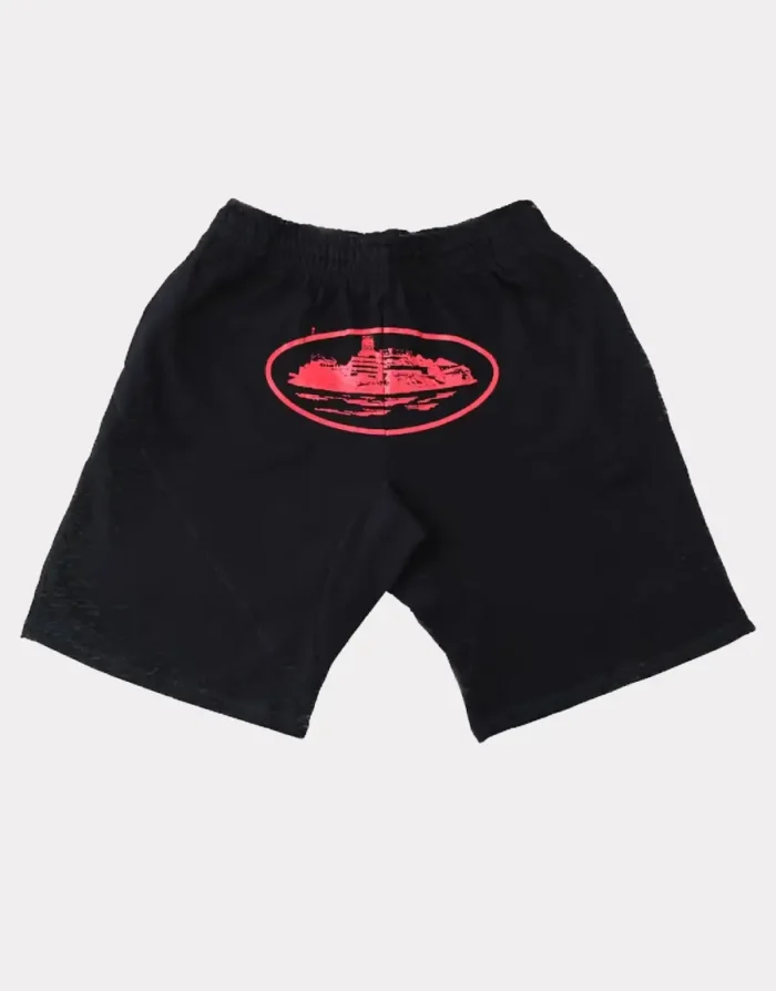 Corteiz Alcatraz Shorts in Schwarz/Rot