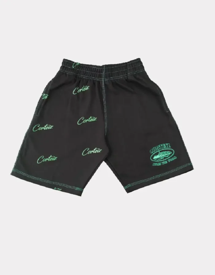 Corteiz Division ’20 Shorts in Grün/Schwarz